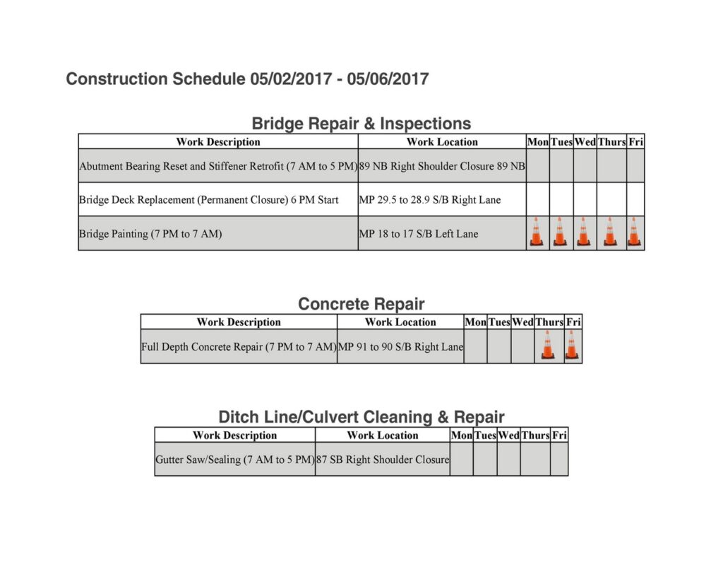 Construction Schedule Template 06