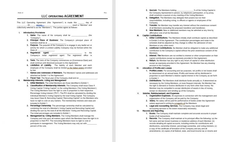 10 Free LLC Operating Agreement Anything To Know - Calypso Tree