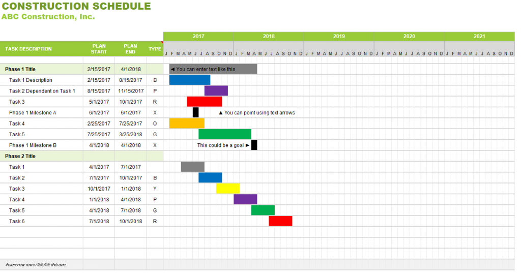 40 Free Construction Schedule Template Word PDF & Excel - Calypso Tree