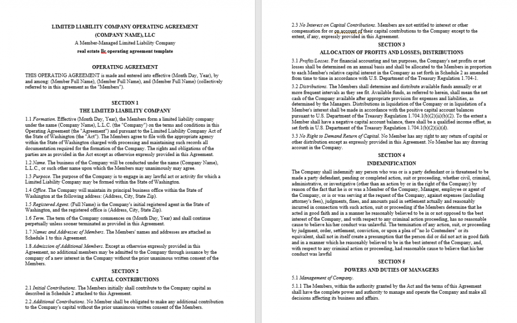 real estate llc operating agreement template real estate llc operating agreement template