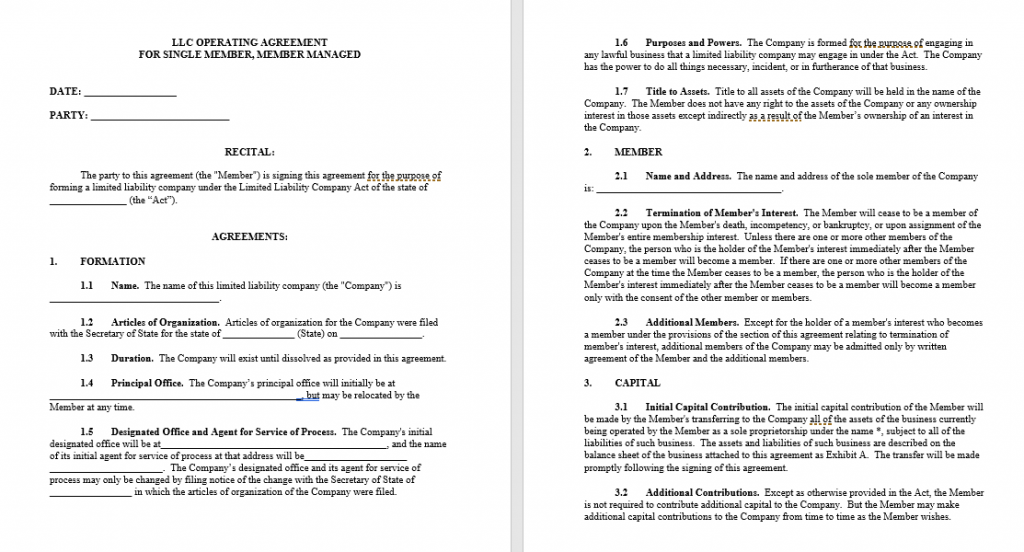 single member llc operating agreement template single member llc operating agreement template