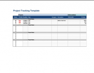 project tracking template excel