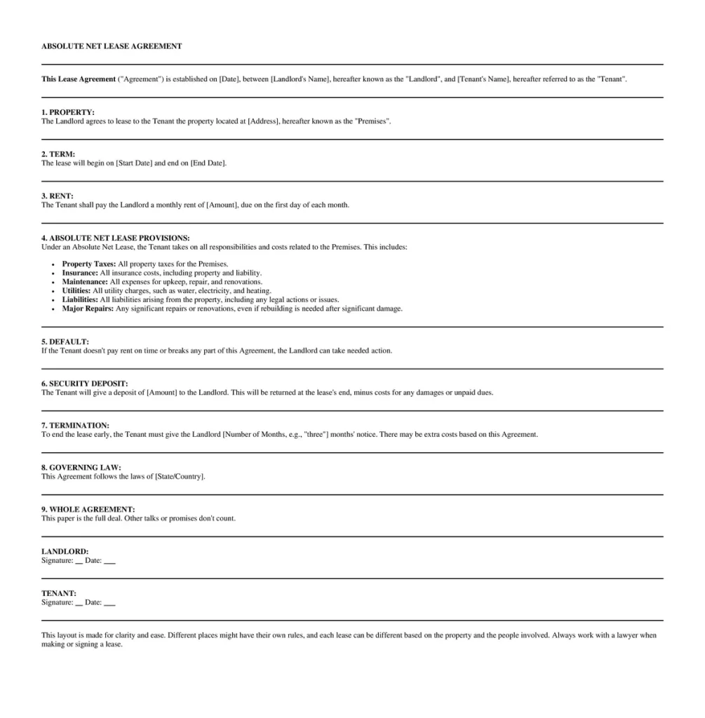 Absolute lease agreements template - Simple Commercial Lease Agreement Template Word