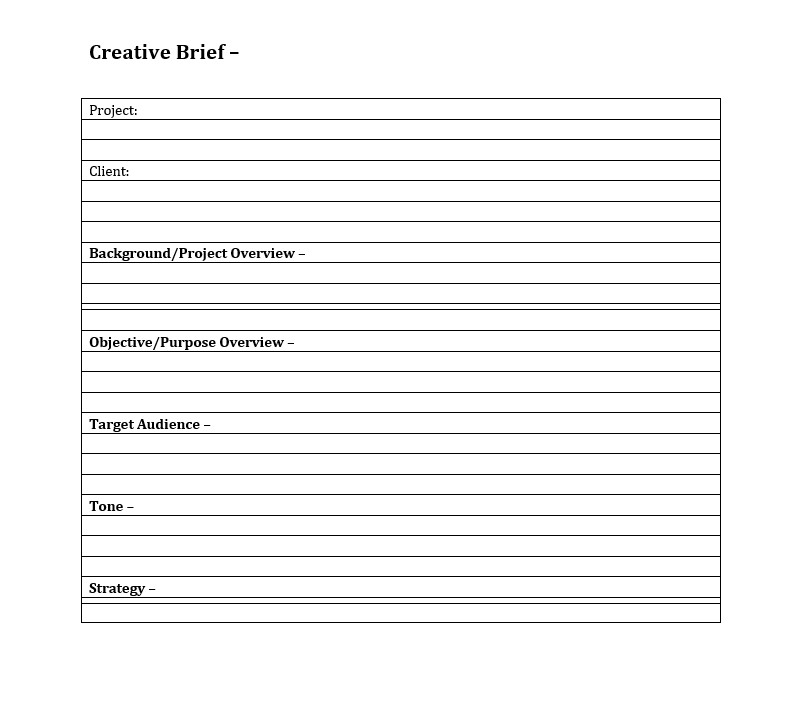Creative Brief Template PDF