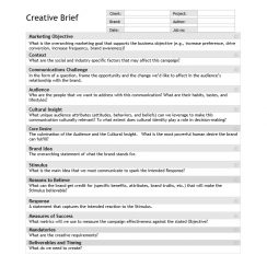 Creative Brief Template Word