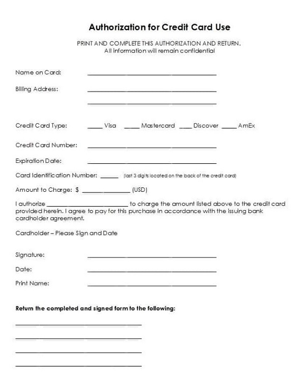 Credit Card Authorization Forms 02