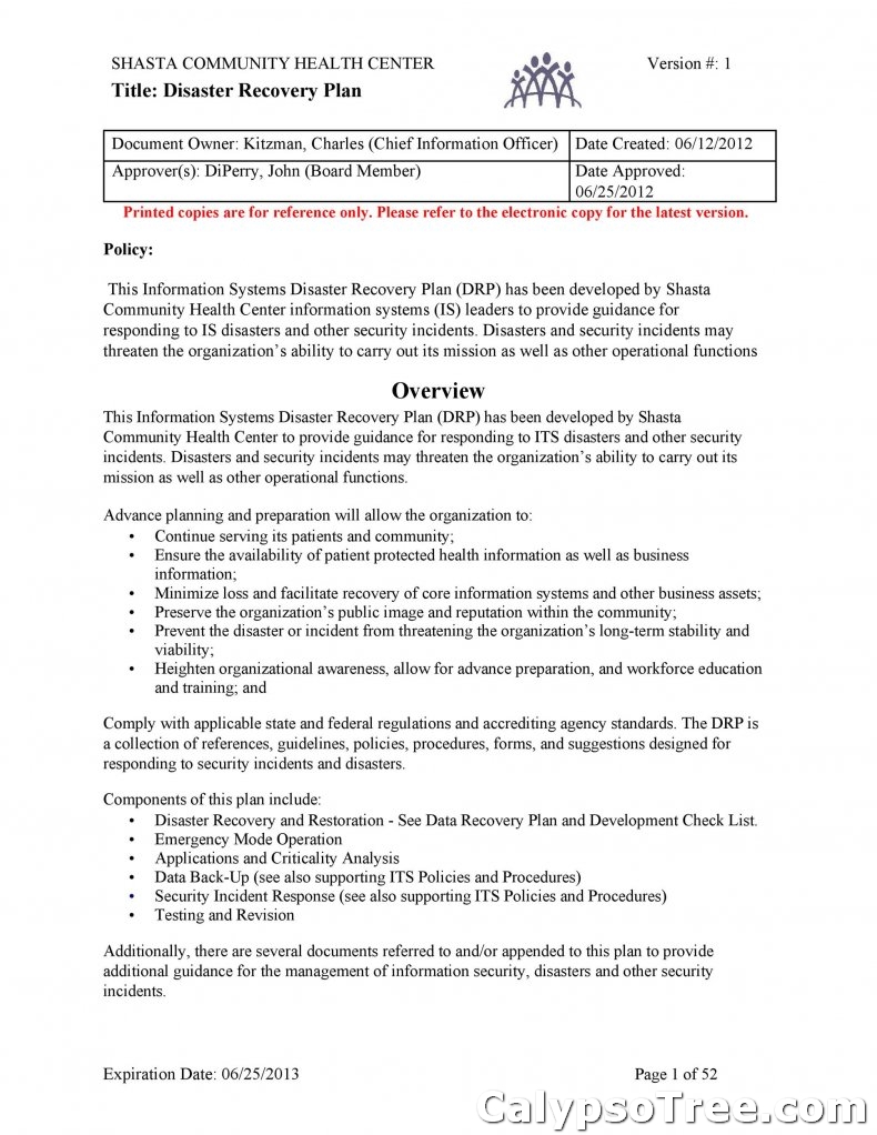 Disaster Recovery Plan Template 18