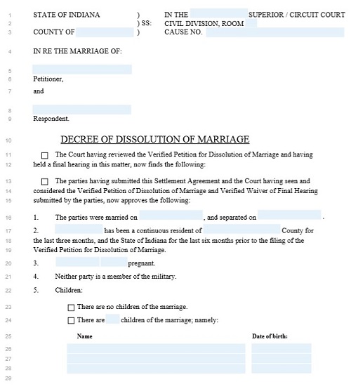Divorce Papers Free - Free Divorce Papers Printable