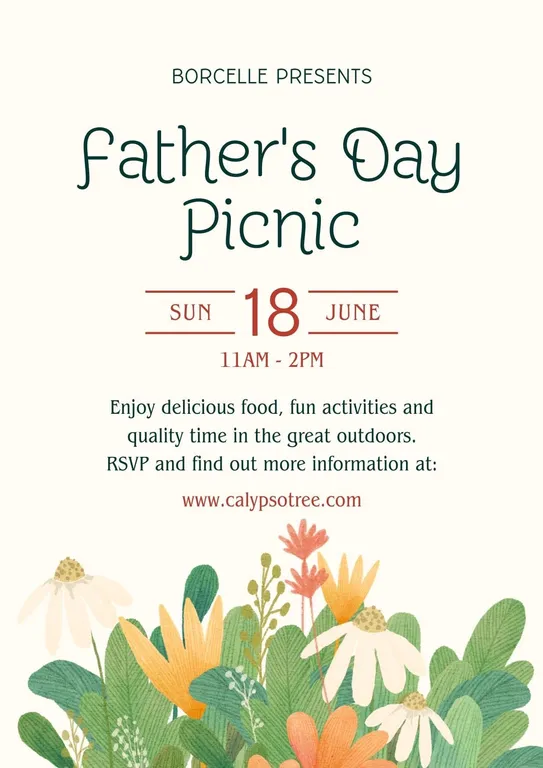 Fathers day picnic flyer free picnic flyer templates