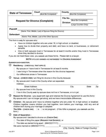 Free Divorce Papers Printable 07