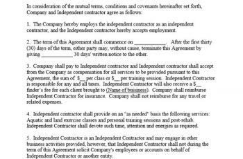 Independent Contractor Agreement (60 Amazing Sample & Template)