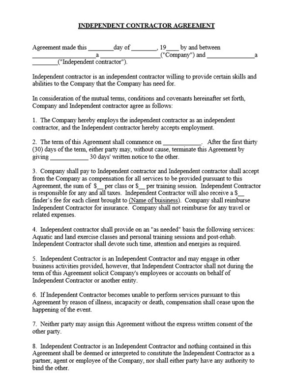 Independent Contractor Agreement Template