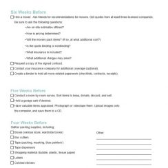 Moving Checklist (50 Amazing Sample & Template)