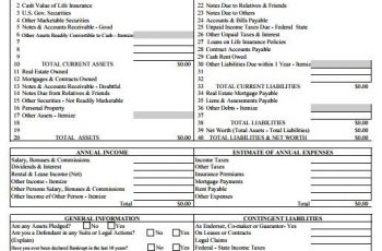 10 Amazing Personal Financial Statement Template