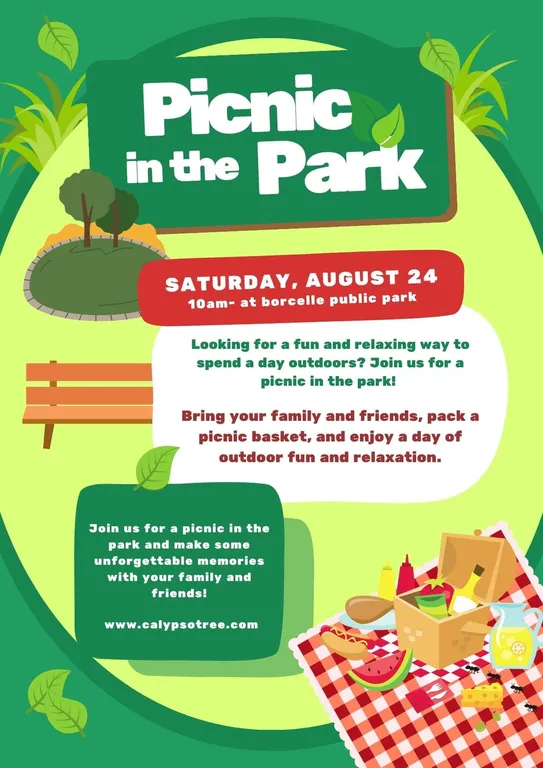 Picnic in the park free picnic flyer templates
