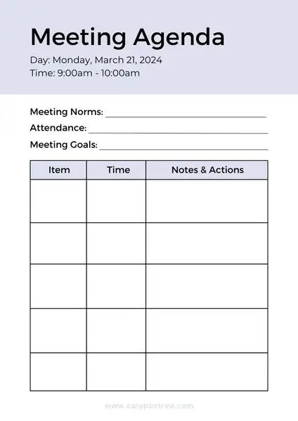 Professional Meeting Agenda Templates 01