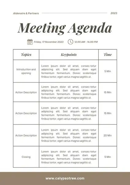 Professional Meeting Agenda Templates 08