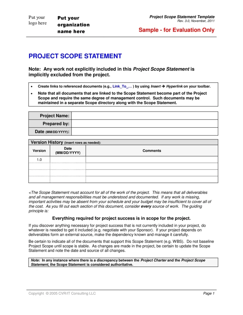 Project Scope Statement Examples 04