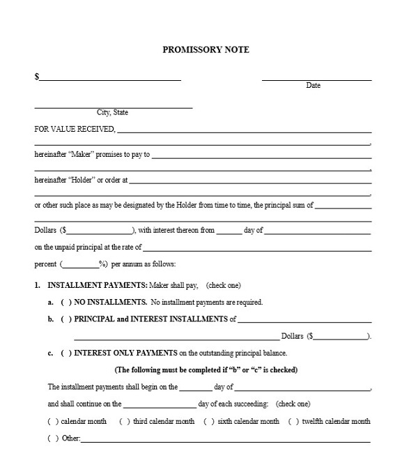 Promissory Note Template PDF