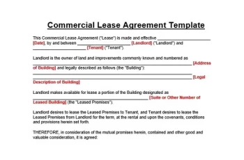 20 Simple Commercial Lease Agreement Template Word