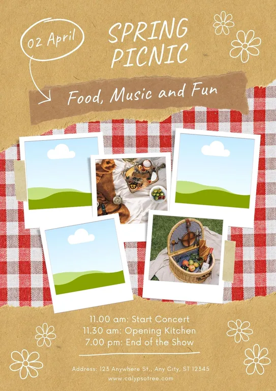 Spring picnic flyer free picnic flyer templates