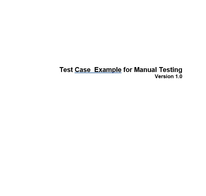 Test Case Example for Manual Testing