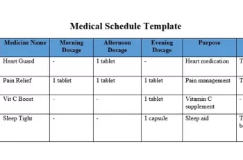 20 Free Medication Schedule Template