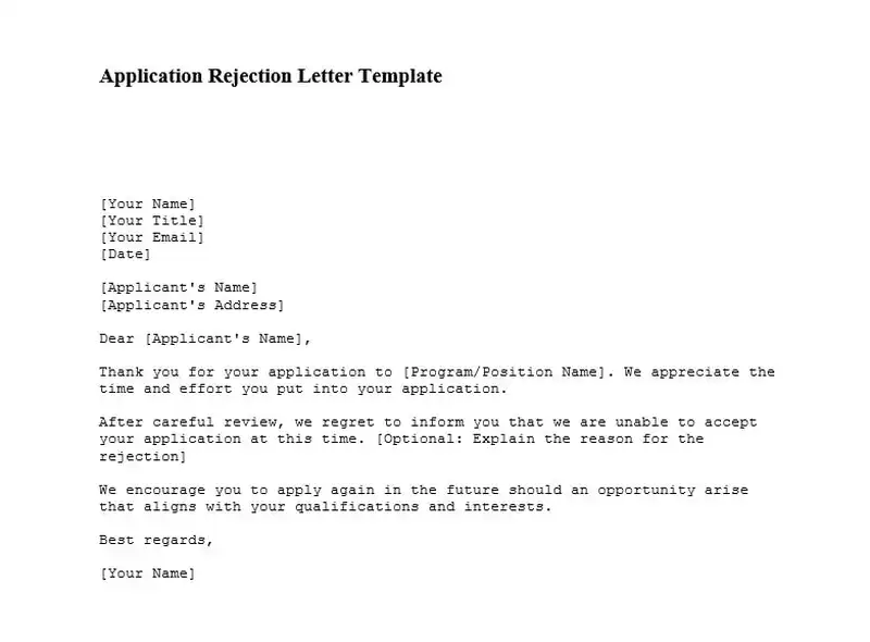 Application Rejection Letter Template min 800 590