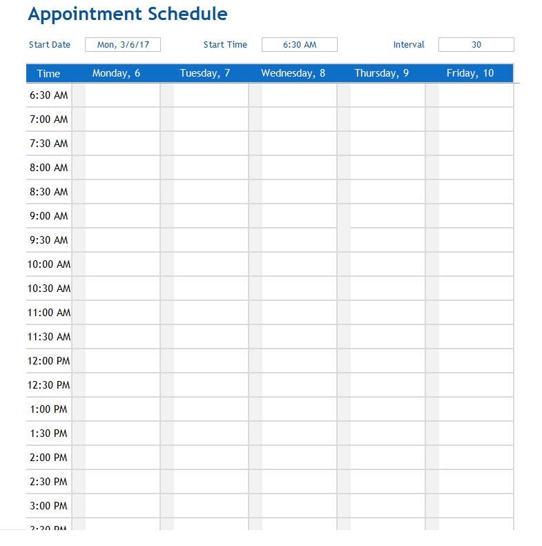 Appointment Schedule