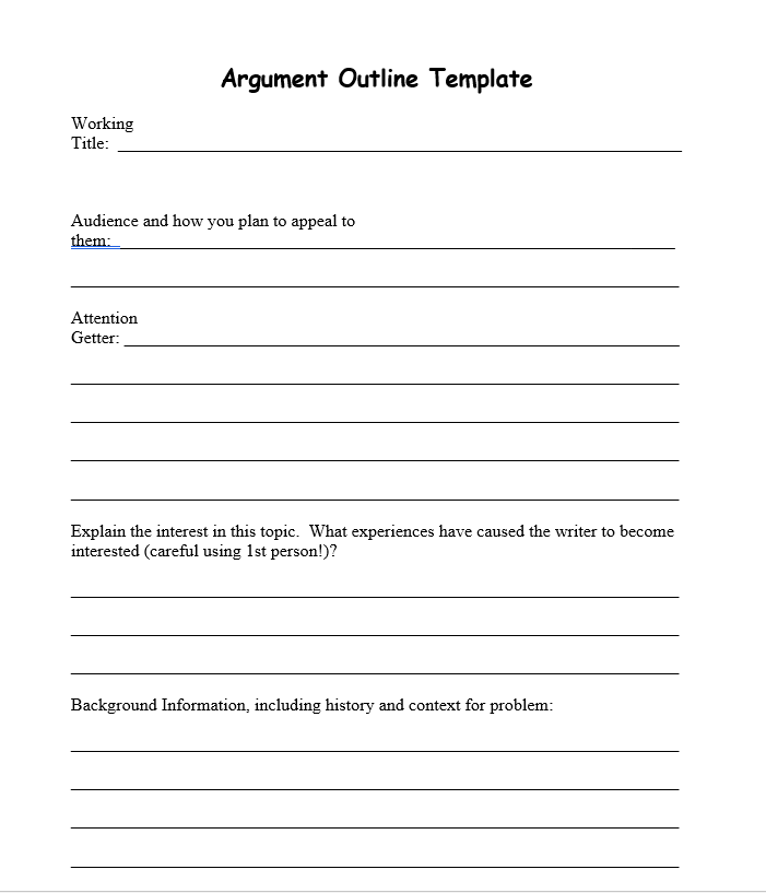 Argument Outline Template