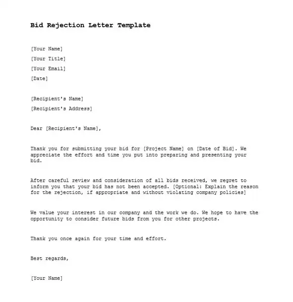 Bid Rejection Letter Template min 582 600