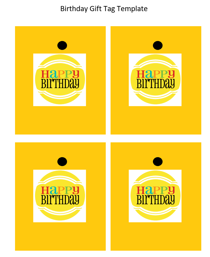 Birthday gift tag template