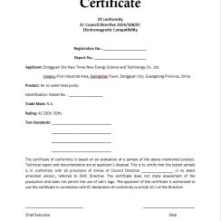 Certificate Of Conformance