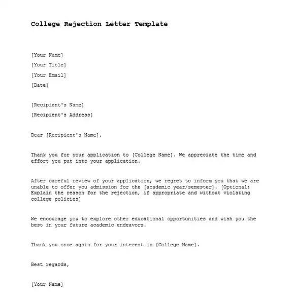 College Rejection Letter Template min 581 600