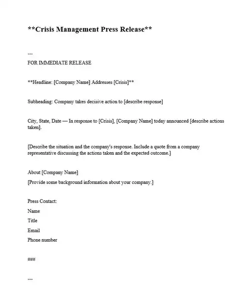Crisis Management Press Releases 518 600 Crisis Management Press Releases 518 600