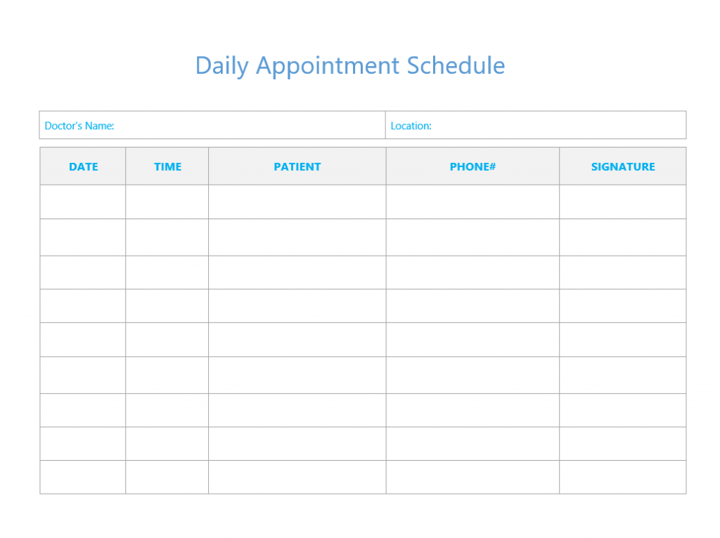 Daily Appointment Schedule