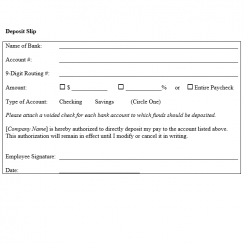 Deposit Slip