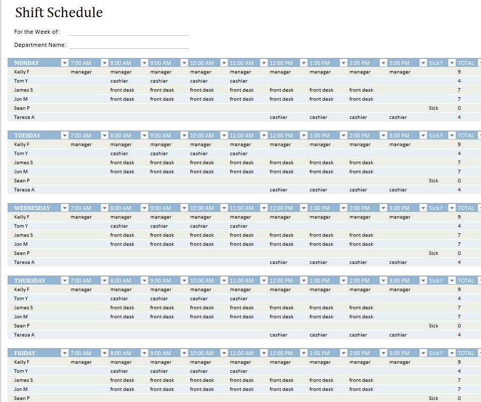 Front Desk Schedule Template from www.calypsotree.com