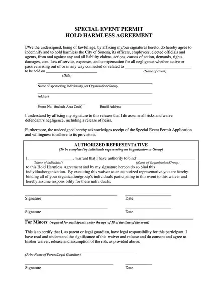 Free Sample Hold Harmless Agreement Template 01