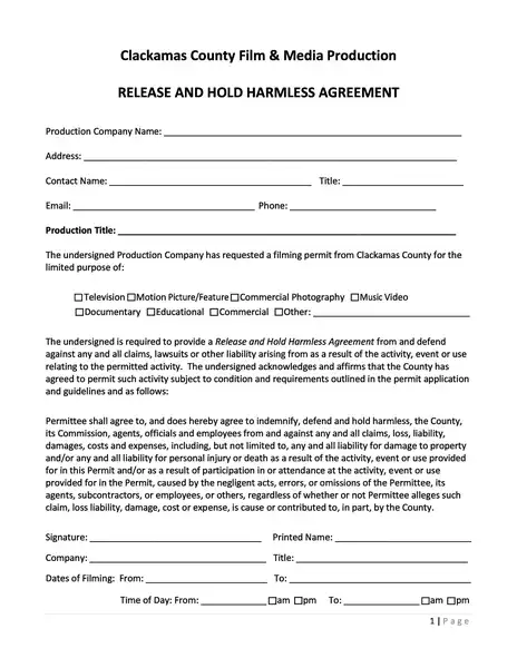 Free Sample Hold Harmless Agreement Template 03