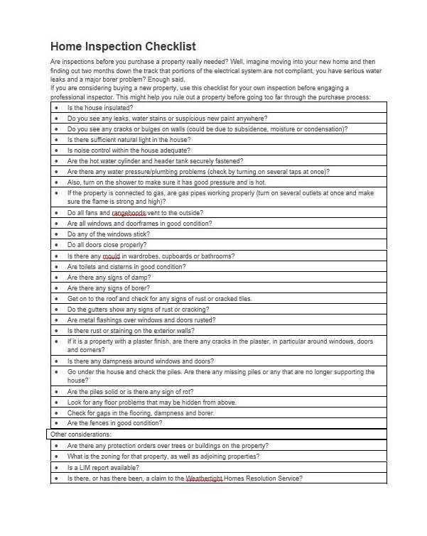 DIY Home Inspection Checklist DIY Home Inspection Checklist