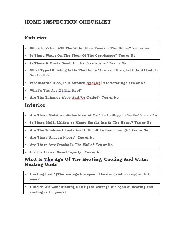 Home Inspection Checklist 07