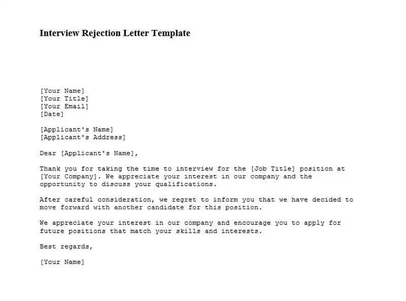 Interview Rejection Letter Template min 800 594