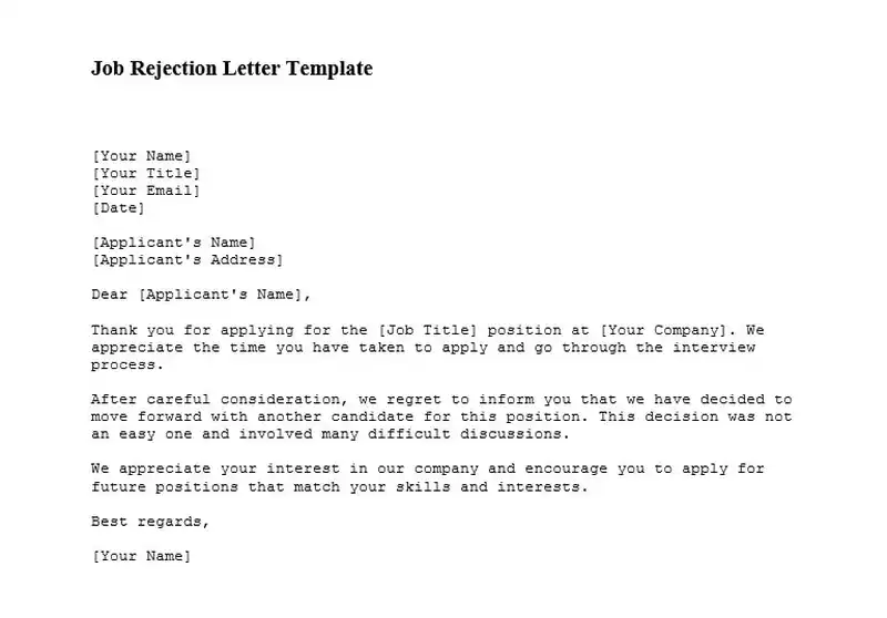 Job Rejection Letter Template min 800 558