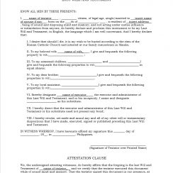 5 Plus Amazing Last Will And Testament Sample & Template