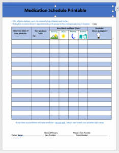 20 Free Medication Schedule Template - Calypso Tree