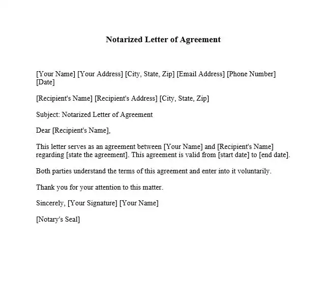 Notarized Letter of Agreement 647 600