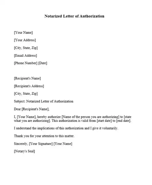 Notarized Letter of Authorization 494 600