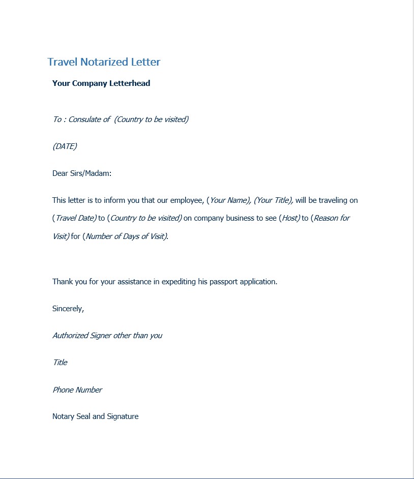 Notarized Letter