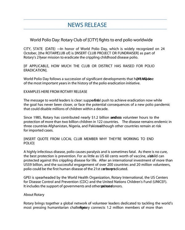 Press Release Format Sample 02 Press Release Format Sample 02